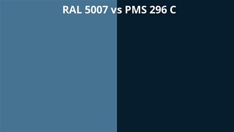 Ral 5007 Vs Pms 296 C Ral Colour Chart Uk