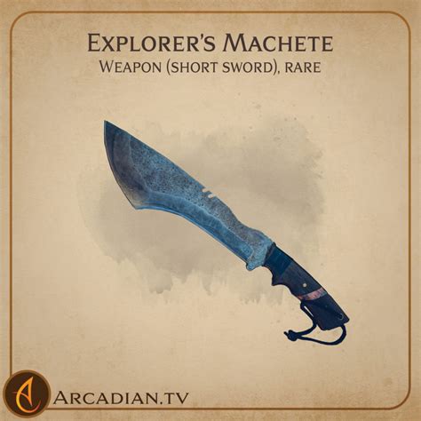 Explorers Machete DnD New Magic Item Magic Items Arcadian Media