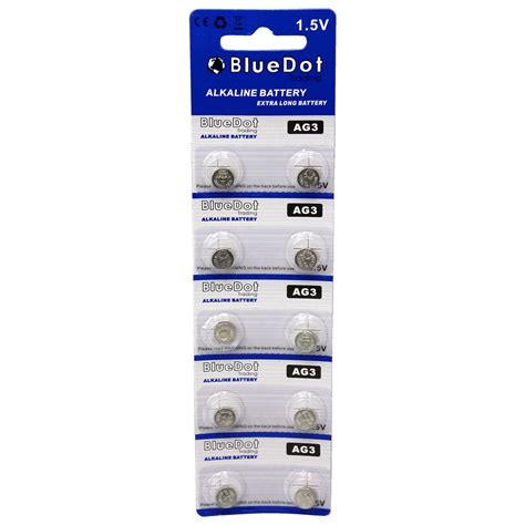 BlueDot Trading AG3 LR41 LR736 Alkaline Button Cell Batteries 10 Pack