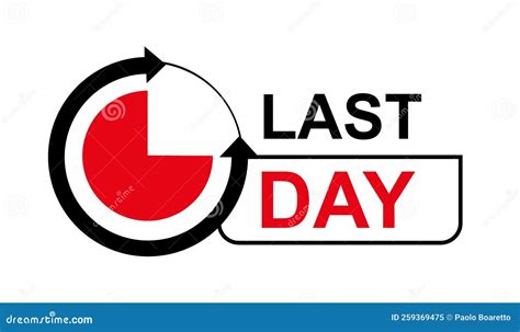 Last Day Banner With Timer Last Offer Label Countdown Of Time For