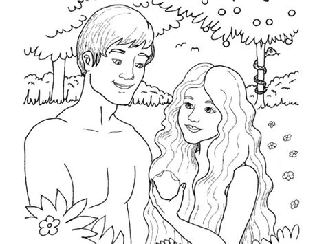 Adam And Eve Coloring Pages Printable Pdf Sunday