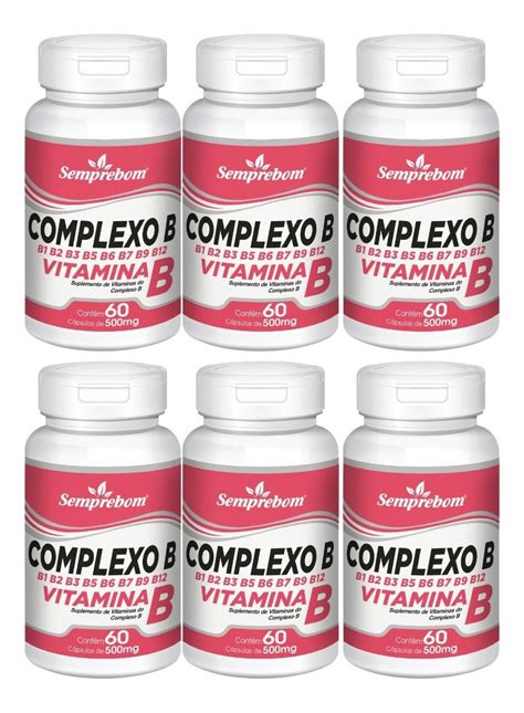 Vitaminas Complexo B Kit 6 Unidades B1 B2 B3 B5 B6 B7 B9 B12 Mercado