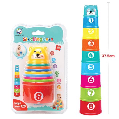 Nesting and Stacking Cups Baby Toys – Infant Toys for Development of Kids -Multicolor Baby Bath ...