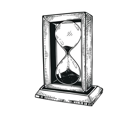 Old Style Of Hourglass Drawing Illustration For Countdown Timer Vintage Sand Glass Design