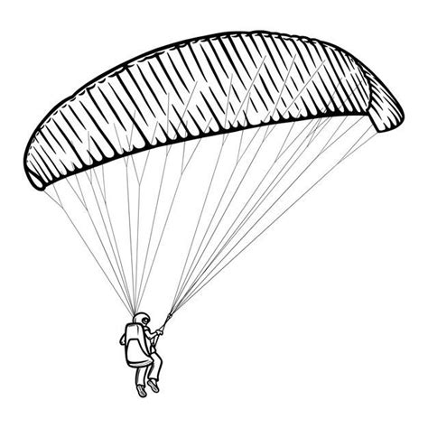 Premium Vector Paragliding Man Sketch Paraglide Wing And Harness For