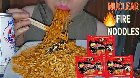 CHALLENGE SAMYANG NUCLEAR 2x SPICY NOODLES EATING SOUNDS Poni