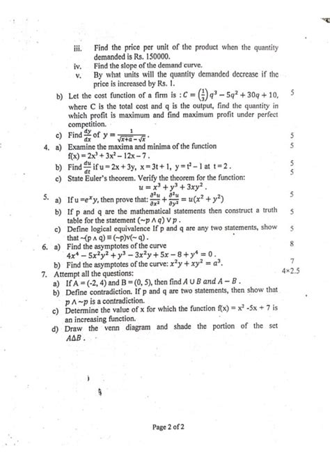 Pokhara University Bca Mathematics Question Paper St Semester