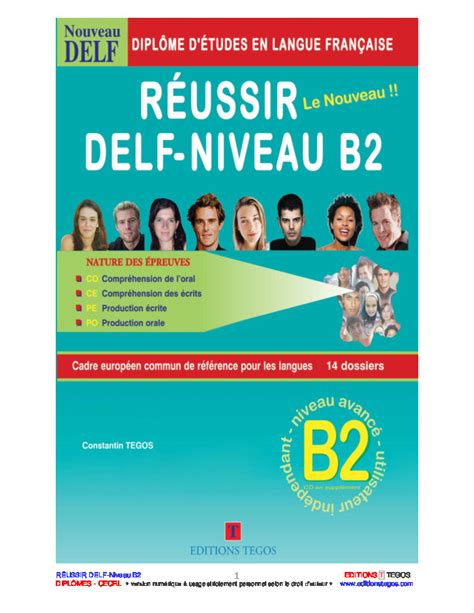 Reussir Le Nouveau Delf B Editions Tegos Pdfcoffee