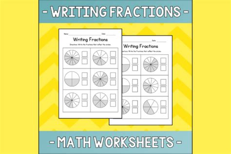 Writing Fractions - Pie Charts Graphic by atlasart · Creative Fabrica