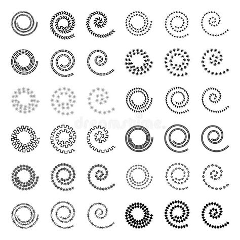 Conjunto Del Espiral 25 Elementos Del Diseño Ilustración del Vector