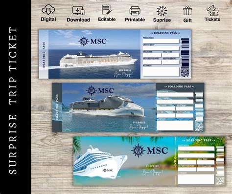 Printable MSC CRUISES Surprise Reveal Trip Gift Double Side Etsy