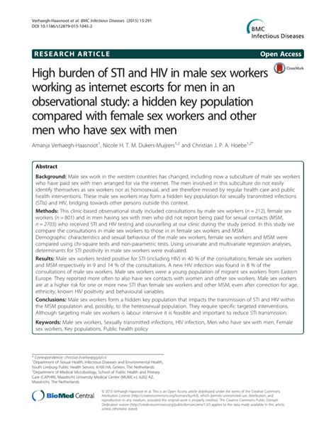 High Burden Of STI And HIV In Male Sex Workers