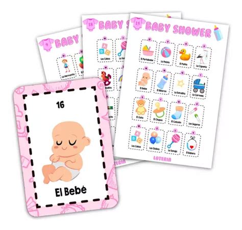 Loteria Baby Shower Ni A Tablas Imprimibles Juegos