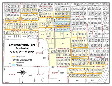 Smu Area Parking District Boundaries And Map University Park Tx