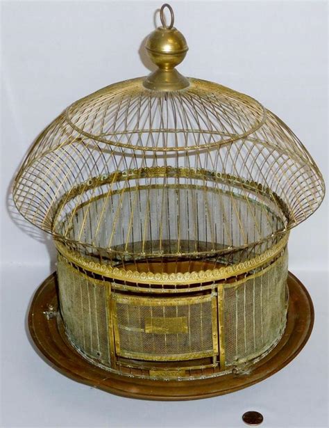 Lot Antique 1905 Brass Hendryx Bird Cage