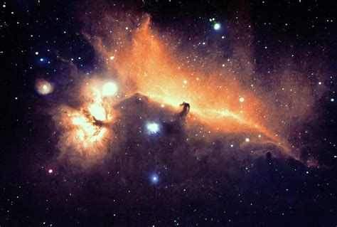 Ic434 Horsehead And Flame Nebula In Hoo Pseudo Hubble Palette Size