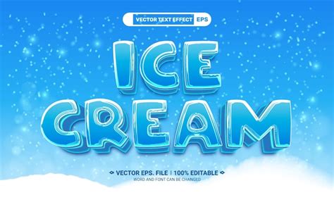 Premium Vector Ice Cream Editable 3d Vector Text Effect