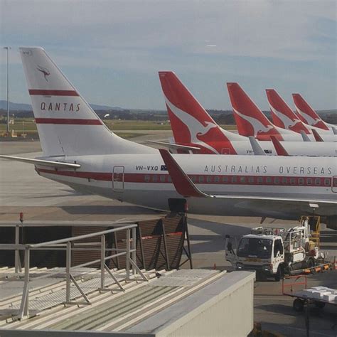Tails of Qantas Boeing 738 Next Generation, with one of retro livery ...