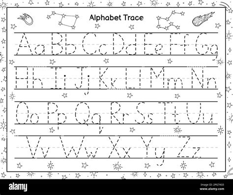 Rastrear Página De Actividad De Alfabeto Para Niños Práctica De Letras