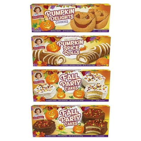 Little Debbie Autumn Bakery Snack Pumpkin Delights Cookies Pumpkin Spice Rolls Vanilla