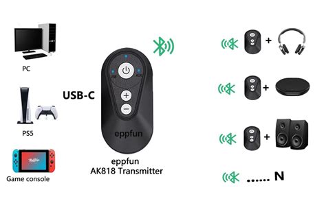 Eppfun AK818 LE Audio Wireless Bluetooth 5 4 Transmitter Receiver With