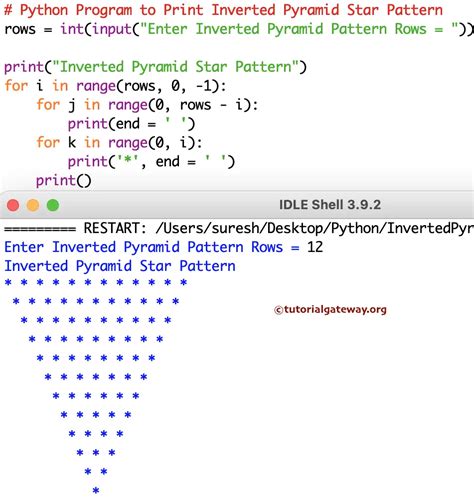 Python Program To Print Inverted Pyramid Star Pattern