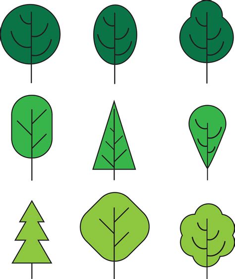 Tree Line Icon Naturally Beautiful Symbol Wooden Trunk And Outline