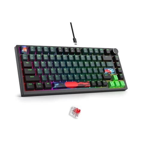 Wired 75% Percent Mechanical Keyboard, Hot Swappable, Red Switch, TKL ...