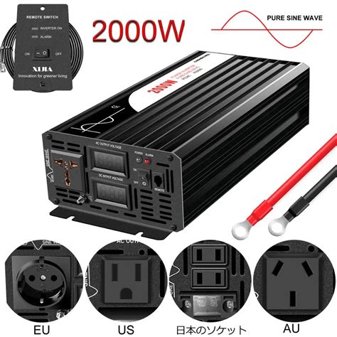 2000w Pure Sine Wave Solar Power Inverter Dc 12v 24v 48v To Ac 110v