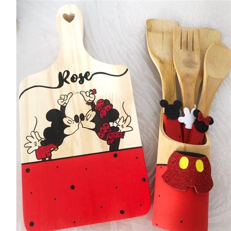 Kit Conjunto De Utensilios De Cozinha Personalizado Mickey E Minnie