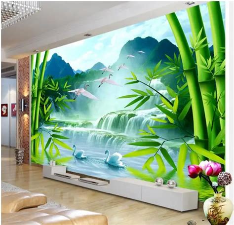 3d Wallpaper Custom Mural Non Woven Wall Sticker 3d Bamboo Forest