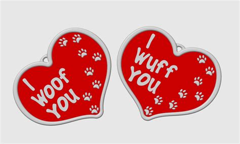 I Wuff You I Woof You Dog Tag By Tomtom5893 Download Free Stl Model