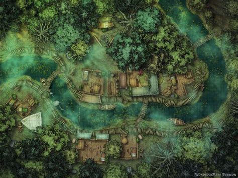 Oc Village In The Swamp X Battlemaps Dnd World Map Fantasy