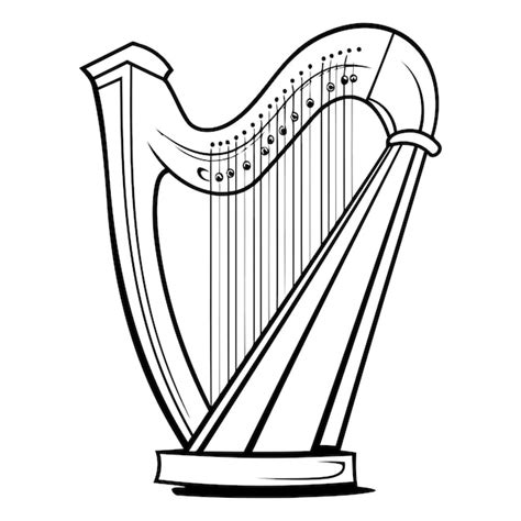 Premium Vector Harp Icon Outline Illustration Of Harp Vector Icon For Web