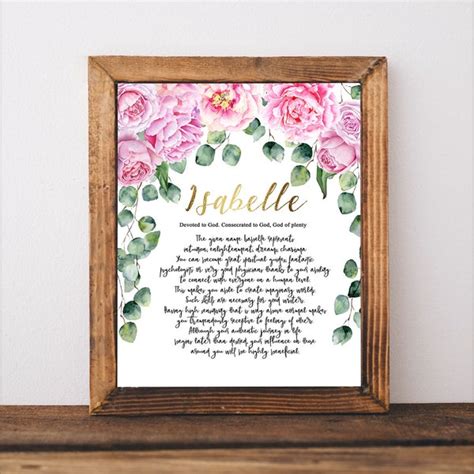 Isabelle Name Meaning Etsy