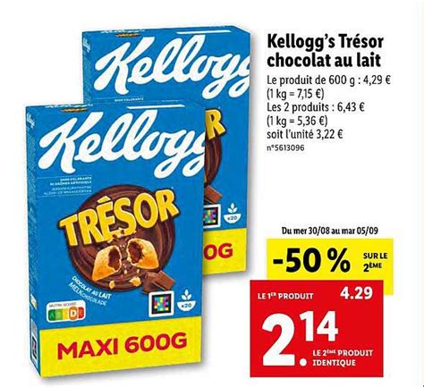 Promo Kellogg S Tr Sor Chocolat Au Lait Chez Lidl Icatalogue Fr