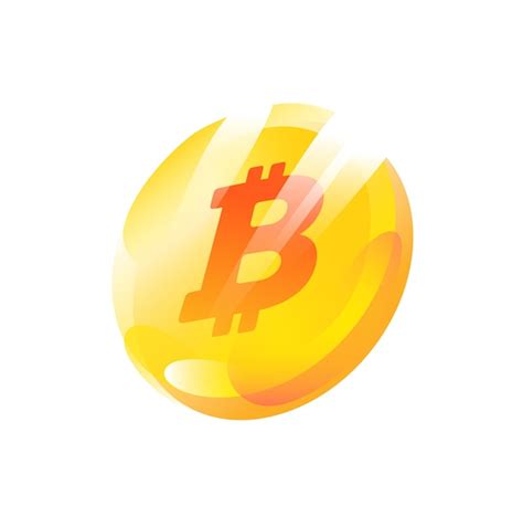 Illustration d une pièce de monnaie bitcoin icône plate dégradé Symbole