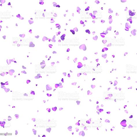 白い背景に紫色の箔の心紙吹雪 バレンタインデーのベクターアート素材や画像を多数ご用意 バレンタインデー 紫 ハート型 Istock