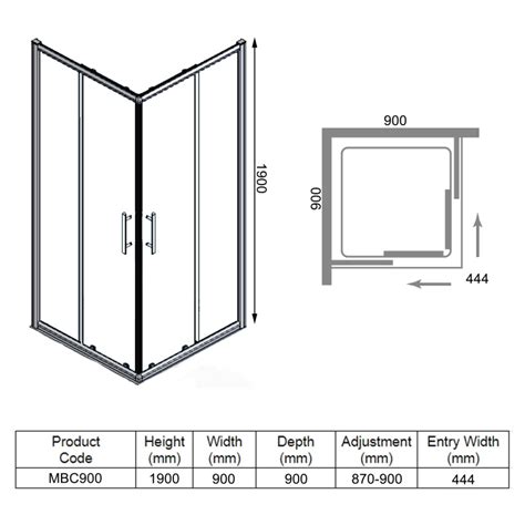 Merlyn Mbox Corner Entry Shower Enclosure 900x900mm Mbc900