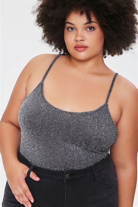 Plus Size Glitter Knit Bodysuit