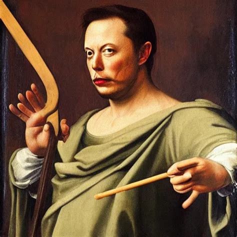 Renaissance Painting Of Elon Musk Wearing A Suit And Stable Diffusion