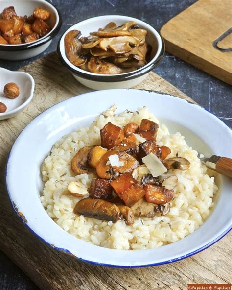 Risotto à la courge butternut rôtie et aux champignons