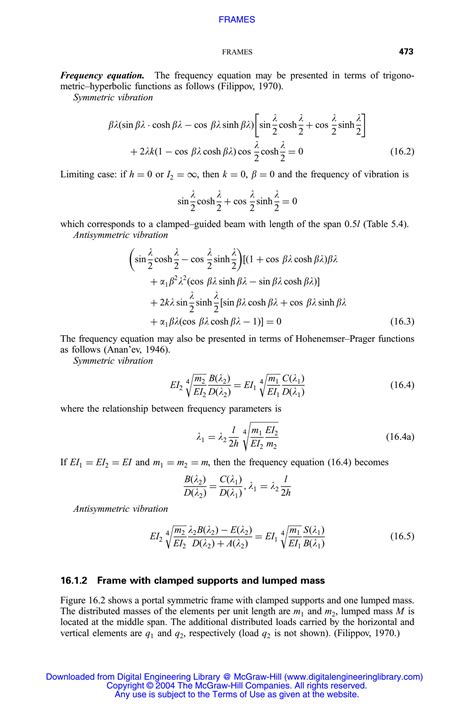 SOLUTION Formulas For Structural Dynamics Frames Studypool