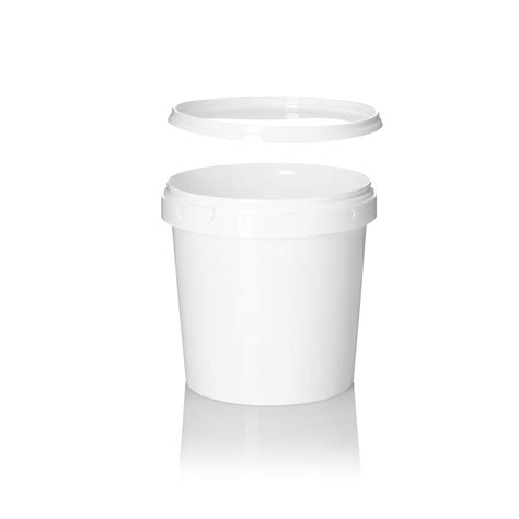 1ltr White PP Round Tamper Evident Tub And Lid UK Supplier