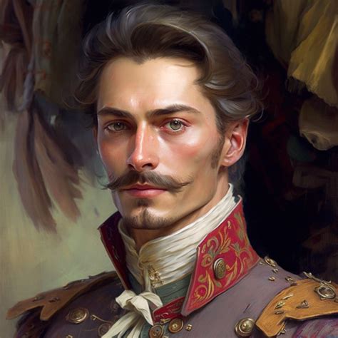 A Painting Of A Man In Uniform With A Moustache On His Face And Mustache