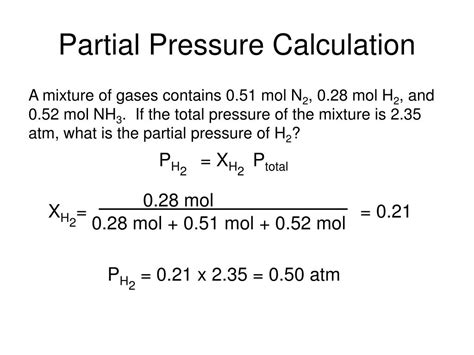 Partial Pressure Calculation