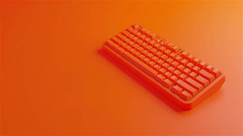 Premium Photo | Orange mechanical keyboard on orange background 3d ...