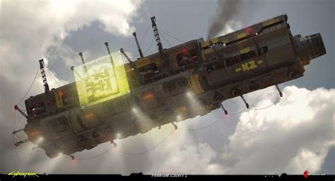 Artstation Cargo Airship Original Concept Cyberpunk Phantom