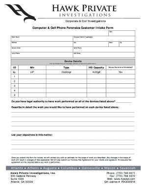 Fillable Online Hawk Private Investigations Fax Email Print PdfFiller