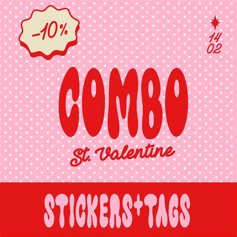 Combo San Valent N Stickers Tags Con Foil Valu Gr Fica Creativa